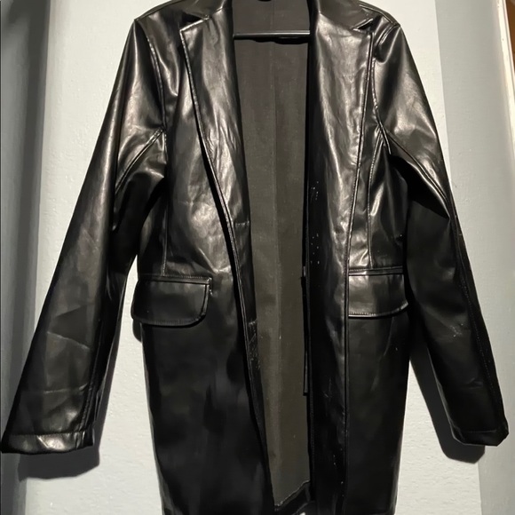 black faux leather jacket - Picture 1 of 2